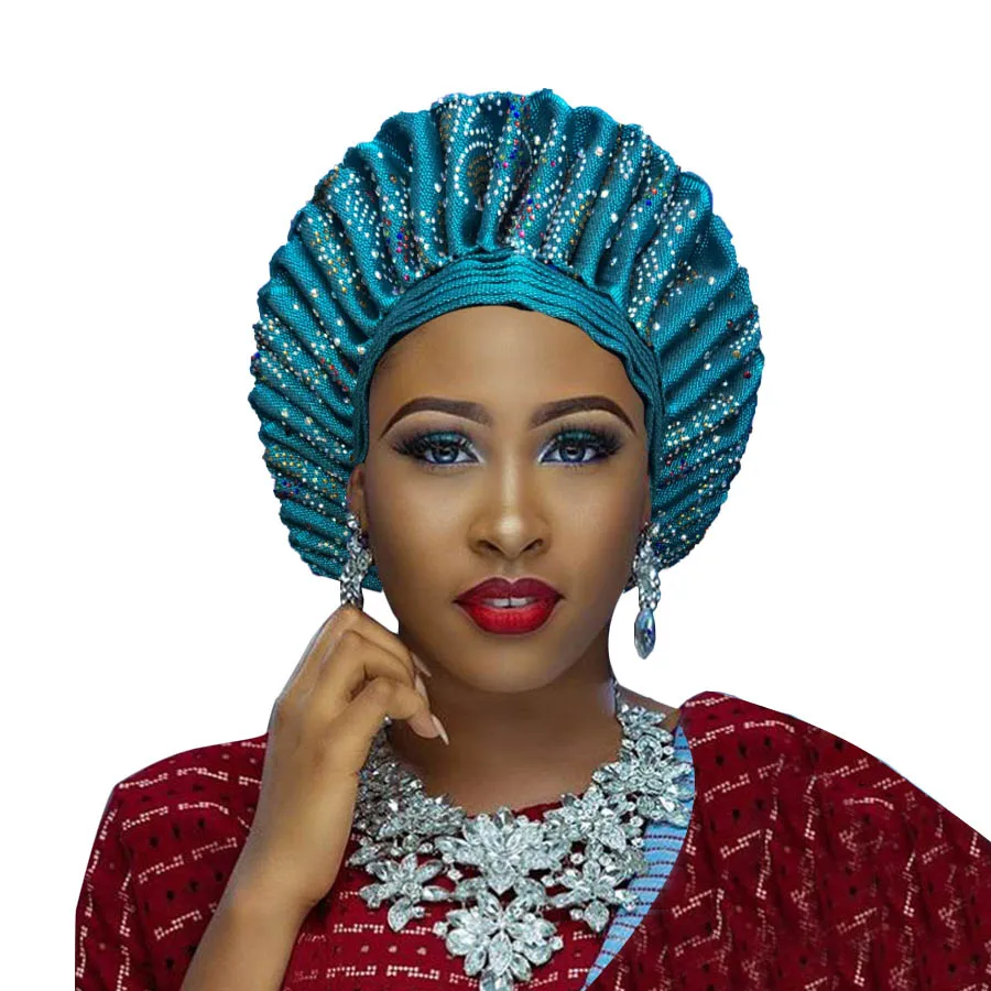 Африканский ASO OKE Headtie Авто геле Дамы авто геле шляпа одежда обертки для свадьбы Вечерние