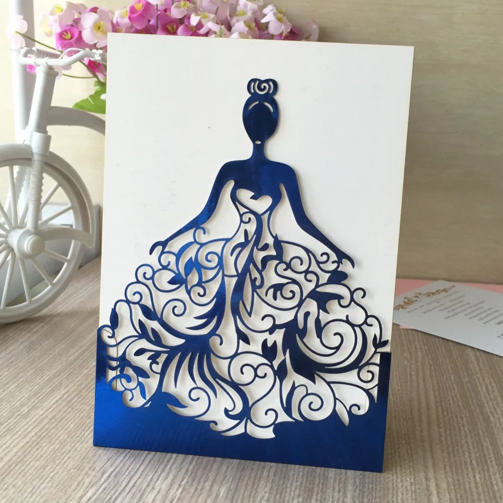 

1pcs Wedding Invitations Cards convite de casamento 15th Girl Birthday Party Adult Ceremony Celebration Invitaiton Blessing Card