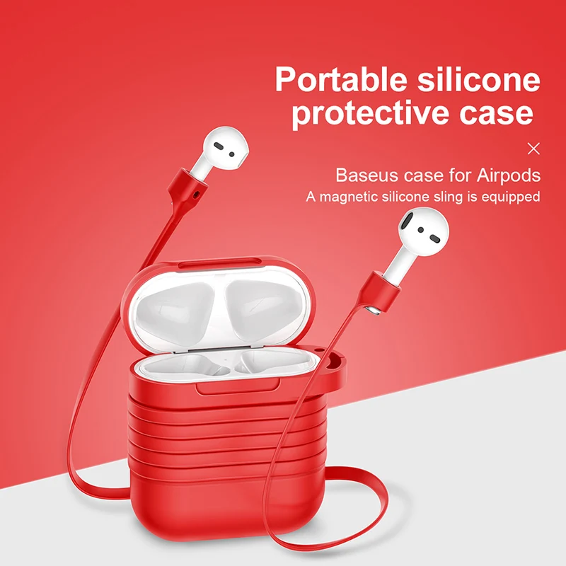 

BASEUS Brand Portable Silicone Protective Case For Airpods Storage Case Anti-Shock & Anti-Fall Protection