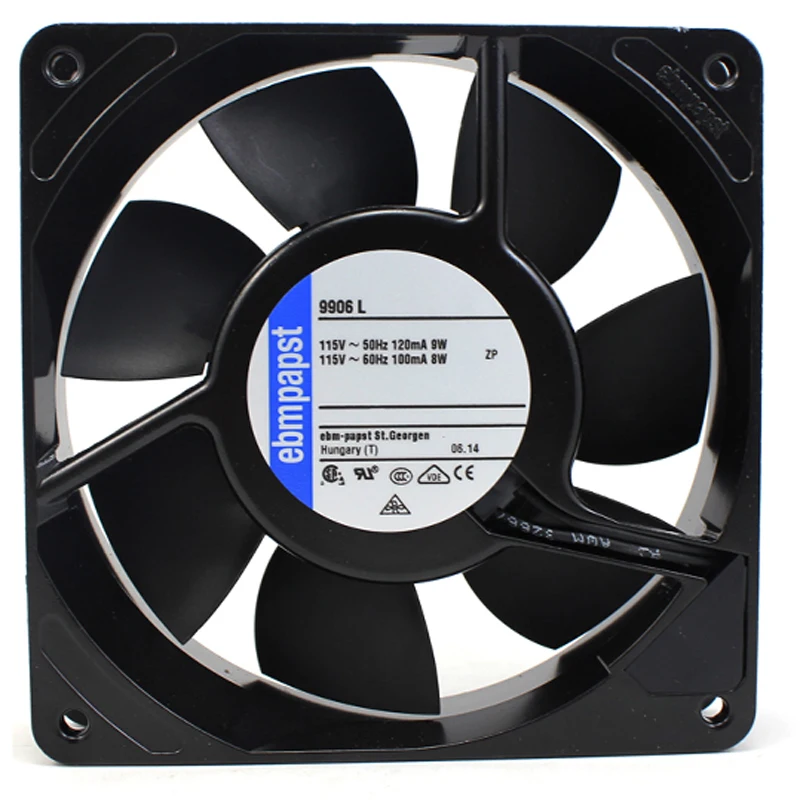 Ebm Papst 9906l AC 115V 100~ 120mA 8~ 9W 120x120x25mm осевой вентилятор охлаждения