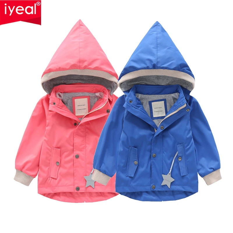 

IYEAL Newest 2019 Brand Kids Clothes Boys Jackets Children Hooded Windbreaker Baby Coat Girls Waterproof Hoodies For 2-10 Years