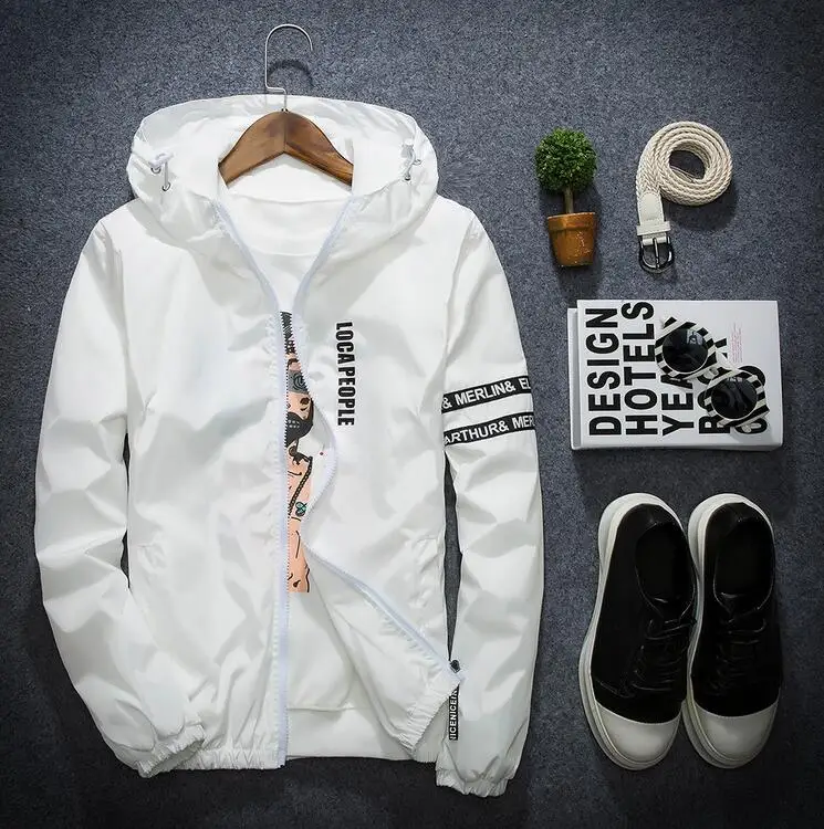 JIN JUE LES 2017 NEW Fashion Spring and Autumn Sports and Leisure Jacket Letters Printed Tide Windbreaker Men's Jacket JIN JUE LES 2017 NEW Fashion Spring and Autumn Sports and Leisure Jacket Letters Printed Tide Windbreaker Men's Jacket