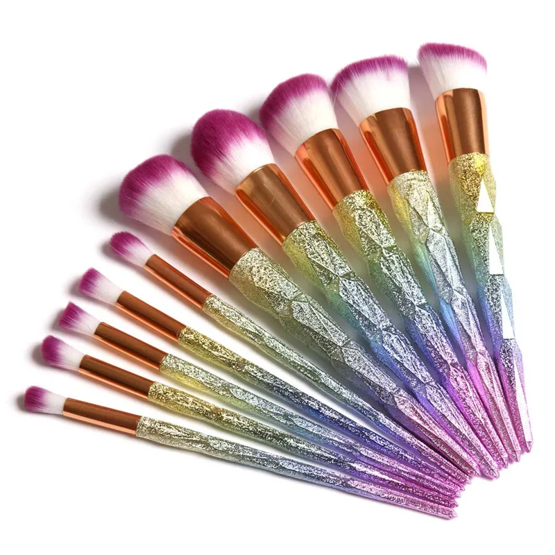 Buy FOCALLURE Newest 10pcs Diamond Shape Makeup Brush