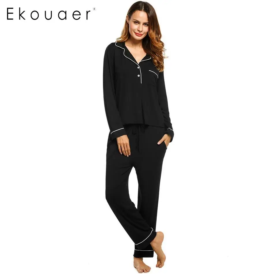 ekouaer pajamas women's long sleeve sleepwear