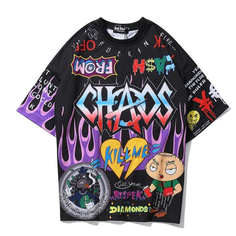 

Graffiti 3d Print T Shirt Men Women 2019 Summer Hawaii Short Sleeve T-shirts Oversize Casual Streetwear Hip Hop Top Tees
