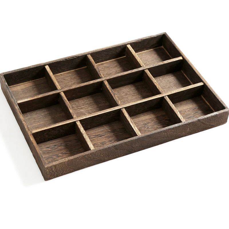 M 12 grids wood jewelry organizer tray high quality wood jewelry
