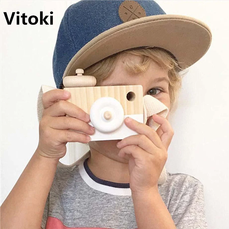 Vitoki Colorful Wooden Camera Toy Gifts Kids 9.5cm Safe Natural Wood Toy Fashion Clothing Accessory Birthday Toy Dropshipping