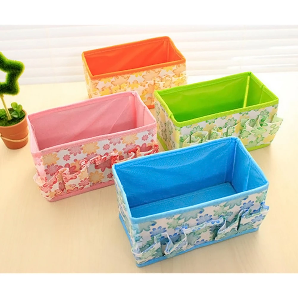 

Multifunctional Folding Non Woven Make Up Desktop Cosmetic Organizer Storage Box Wardrobe Drawer Organizer for Scarfs Socks