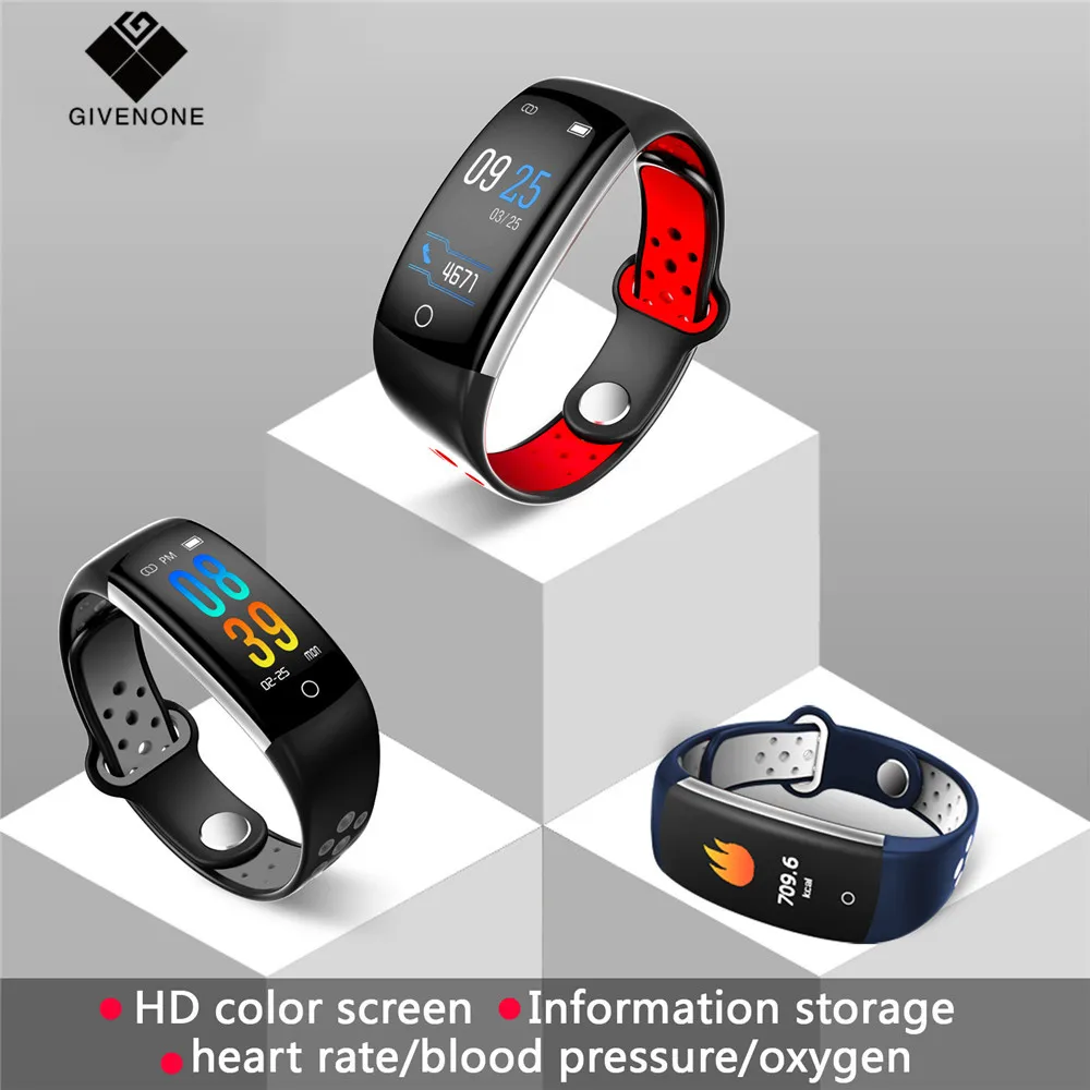 

GIVENONE Q6 Fitness tracker Heart Rate Monitor Anti-lost Multiple Function Wristband Call Remind Find Phone Smart Band Braclet