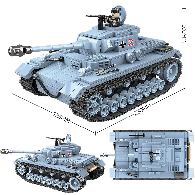 

Technik Military WW2 German Tank Building Blocks Compatible Army City Soldier Police Weapon Bricks Sets Toys for Boys
