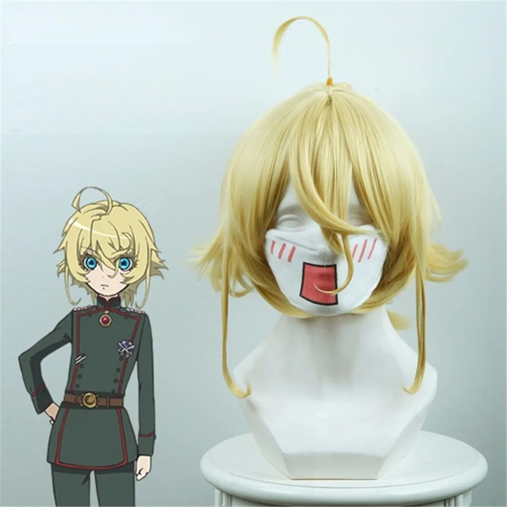 Аниме Saga Evil Tanya Degurechaff волосы косплей костюм короткие светлые желтые вечерние