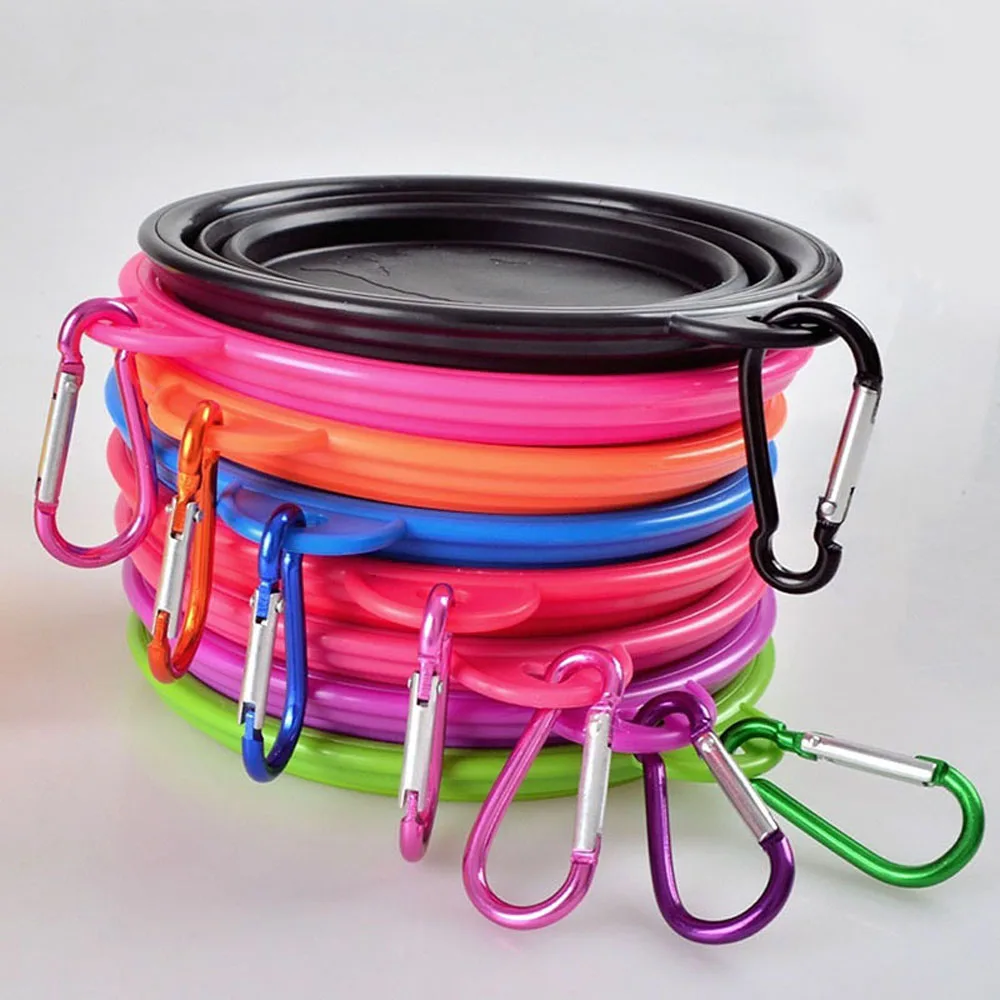 

Hot Selling 1PCS Collapsible Pet Travel Bowl Water Feeder Bowl Dog Cat Portable Bowl Big Size Portable Silicone Bowls