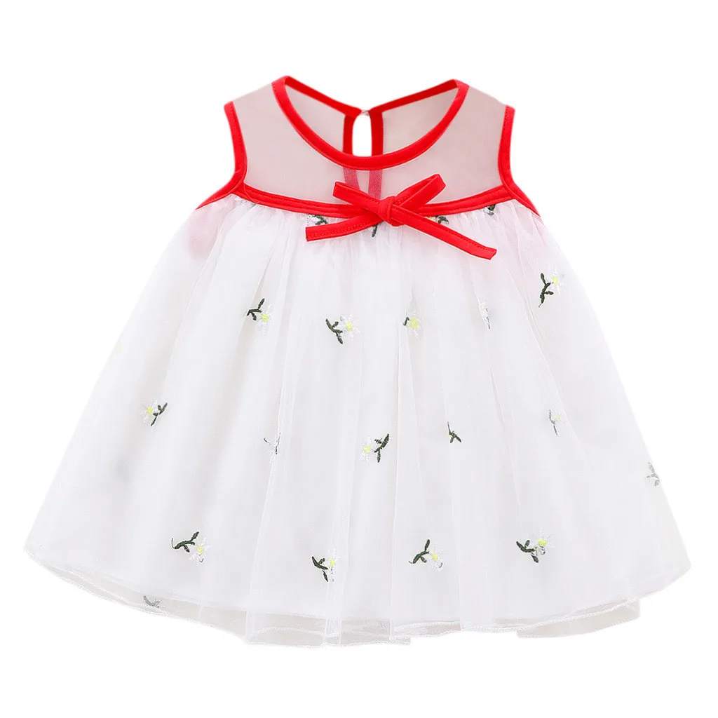 

Summer New Fashion Infant Baby Girl Sleeveless Embroidery Flower Floral Tulle Princess Dress Wholesale Free Ship Z4