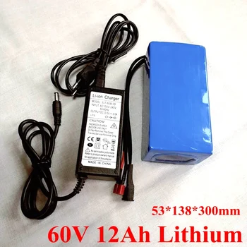 

60v Lithium Ion Battery 60v 12ah 18650 Cell Lithium Battery Pack for Electric Motorcycle Skateboard Power Wheelchair add Charger