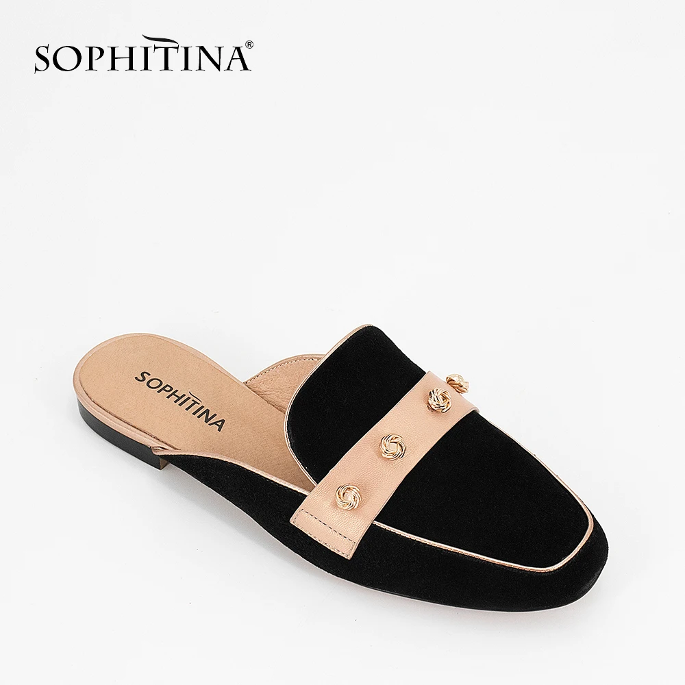 Black Mano Cuadrado Sophitina Zapatos Dama P61 Pie A La Tacones Pisos Dedo 2019 Madura Alta Ocio Elegante Bajo Oficina Calidad Hecha De Señora Del Mulas Otoño UwUxq4BYr