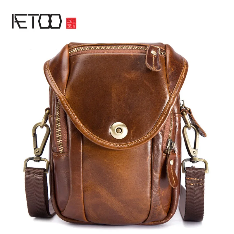 

BJYL Men's new waterproof mobile phone pockets wear belt leather multi-function change key package
