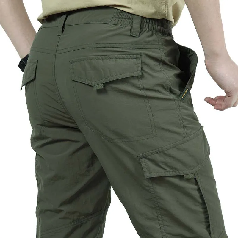 Демисезонный модные Штаны для прогулки Для мужчин Повседневное бурелом брюки быстросохнущая брюки-карго свет Вес брюки мужской одежды - Цвет: Army Green