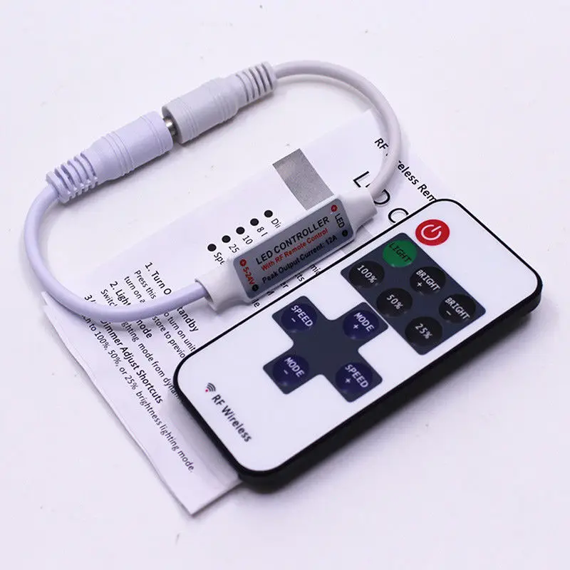 Single Color LED Dimmer Controller DC 11keys Mini RF Wireless Remote For led strip led strip controller led dimmer controller