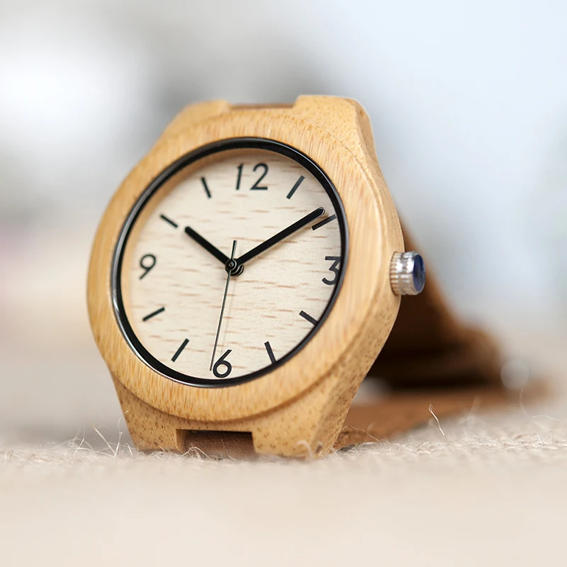 Zegarek damski drewniany na skórzanym pasku Bobo Bird Note A32 damski 9 Damski drewniany zegarek Bobo Bird Note A32