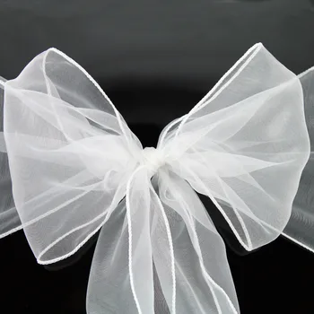 

Hot Sale 18cm*275cm Organza Chair Sashes Bow chair Covers Organza Fabric diy for Wedding and events