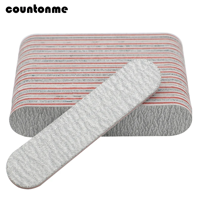 Ferramentas da Arte para Unhas Cinza Mini Unha Arte Lixa Arquivo Polonês Arquivos Manicure Dupla Face Cal um Ongle 9*2cm 100pcs