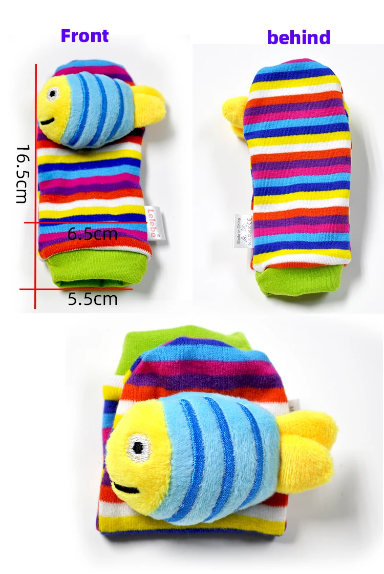 Lelebe плюшевые маленькие мягкие игрушки 3D голова животного светодиодные полосатые детские носки музыкальный мобильный игрушки для малышей