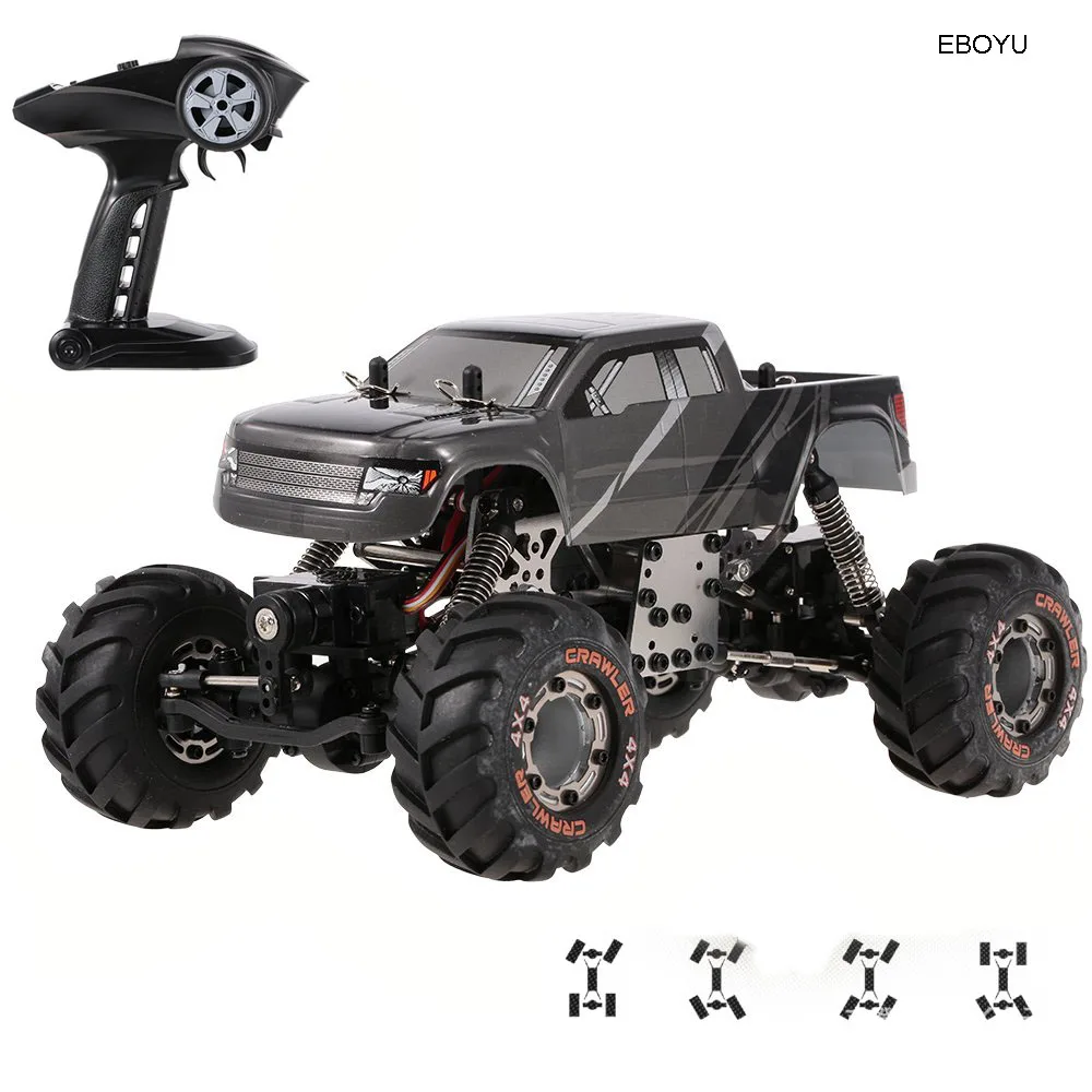 EBOYU 2098B 1:24 2.4GHz 4WD 4WS Devastator Rock RC Crawler RTR with Double Servo Off-Road RC Car RTR-Random Color