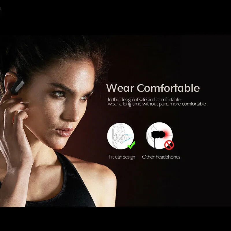 Bluetooth 4.1 Neckband Headphones Ear Hook Earphones with Mic Sports Waterproof Wireless Noise Reduction Headsets