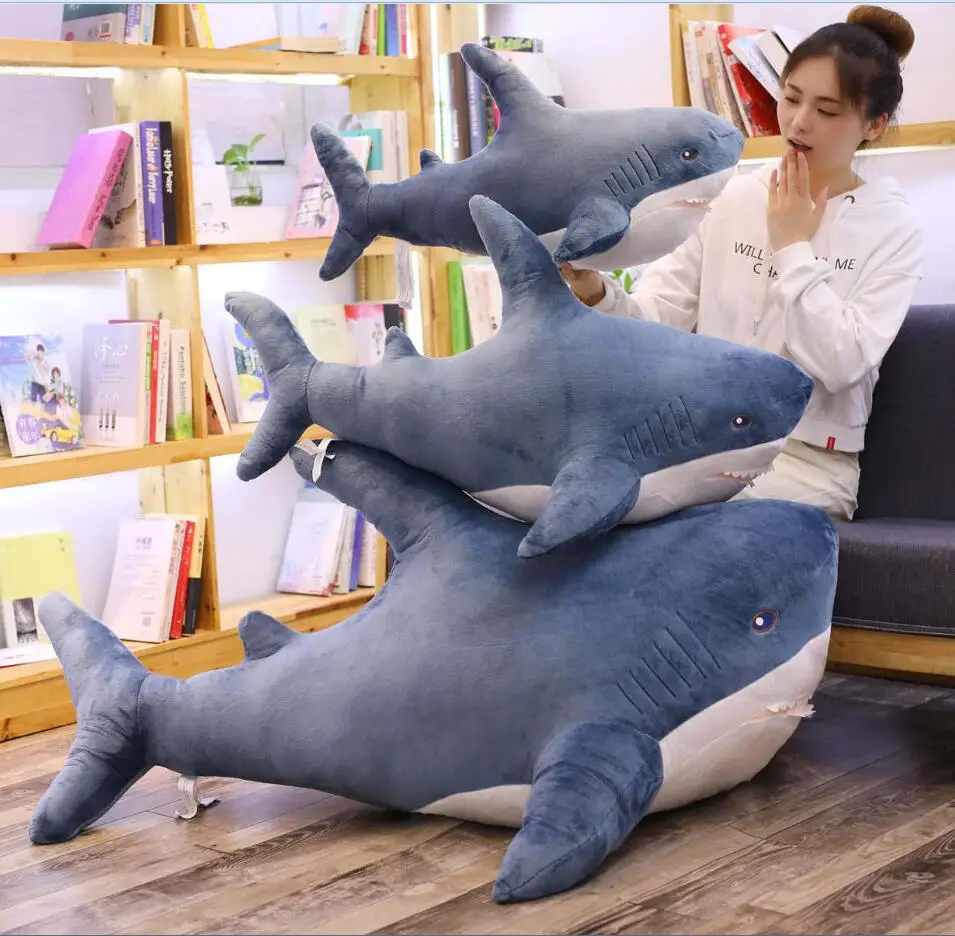 

Huge Kawaii Cartoon shark plush toys comfort Stuffed Animal pillows X-mas Christmas gifts for children