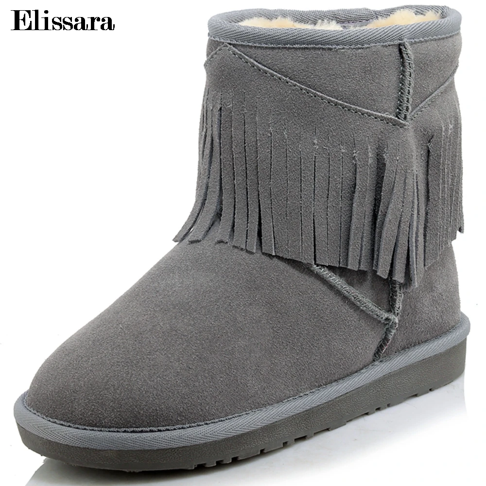 

Elissara Winter Shoes Women Snow Boots Women Thick Fur Warm Ankle Boots For Women Shoes Women's Winter Shoes Plus Size 34-43