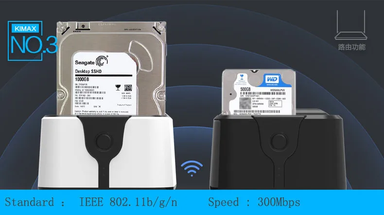 Пластиковый ssd hdd sata usb3.0 wifi док-станция wifi жесткий диск hdd корпус внешний диск wifi устройство для чтения карт SD TF чехол