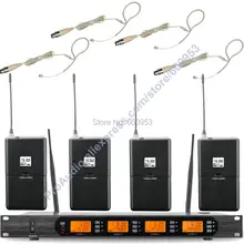 MICWL аудио M400-4BH UHF 4x100 канальный цифровой 4 Бежевый гарнитура на одно ухо беспроводной микрофон микрофонная система