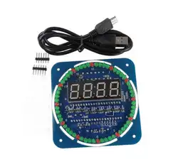 10 шт./лот вращающийся 51 mcu электронные часы комплект ds1302 часы обучения board 18b20