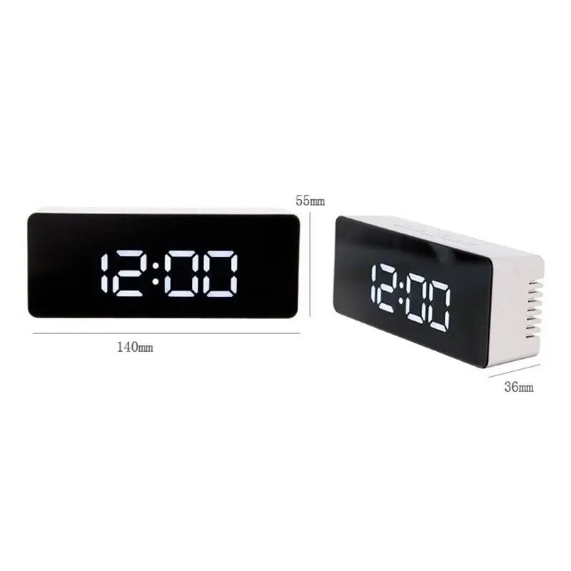Светодиодные зеркальные будильник цифровые повтора настольные часы Wake Up Light