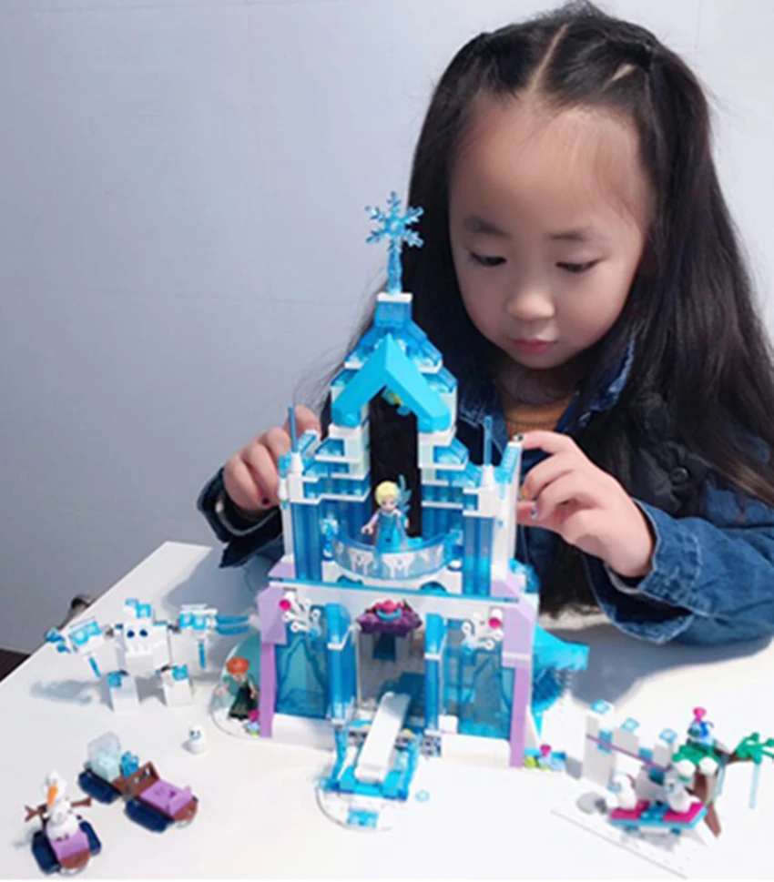 

New Elsa`s Magical Anna fit legoings princess Ice Castle figures Model building blocks bricks diy toys 41148 gift kid