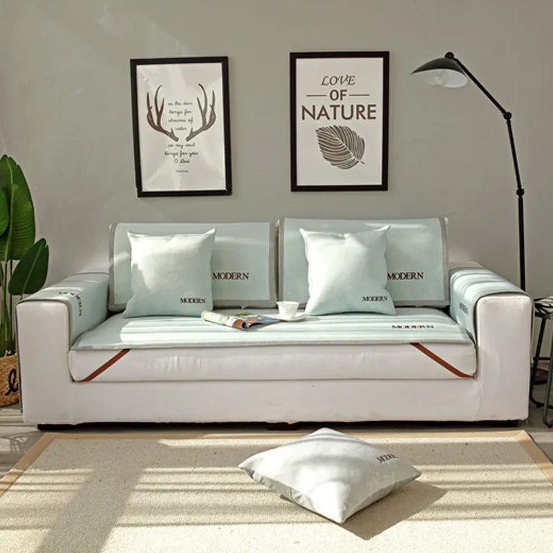 green Сплошной цвет диван Settee чехол дышащий подлокотник стул Подушка Чехол для собак кошек@ LS - Цвет: green