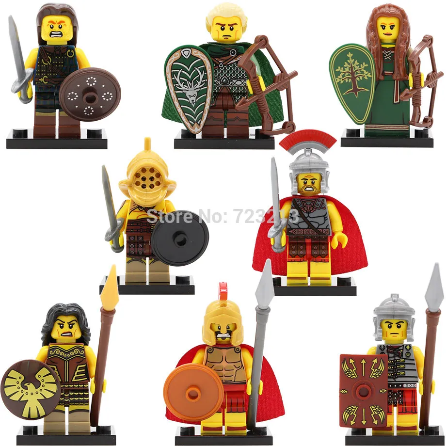 Single sale Rome Gladiatus Block Elf Hunter Commander Witch Elves Fighter Hero of Sparta Building Blocks Set Model Toy X0137 block-set