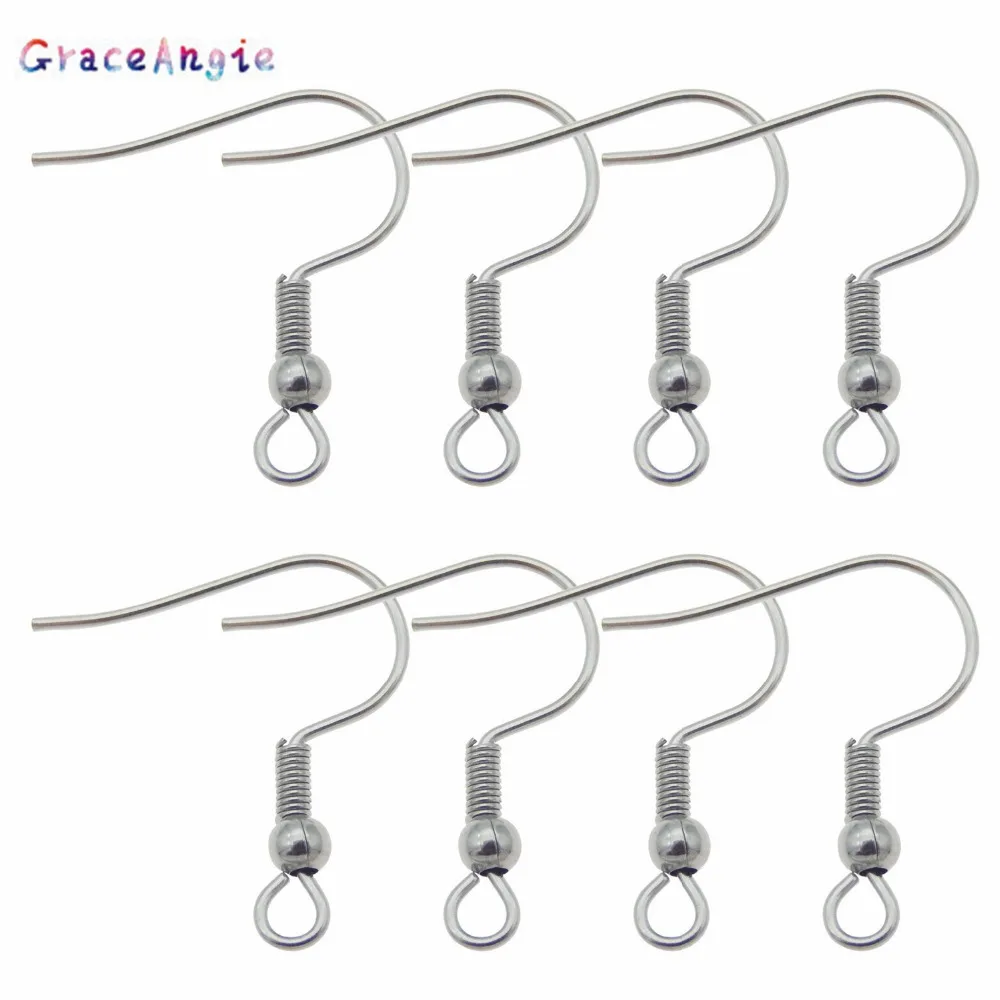 

100pcs/pack Stainless Steel Earring Wire Hooks (50pair) Findings Earring Hook Coil Ear Wire DIY Jewelry Making Earwire Jewelry