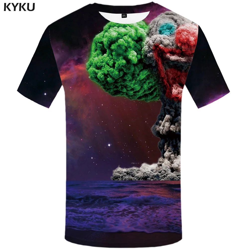 

KYKU Galaxy Space T shirt Men War Tshirt Printed Colorful Tshirts Casual Harajuku Shirt Print Cloud T-shirts 3d Mens Clothing