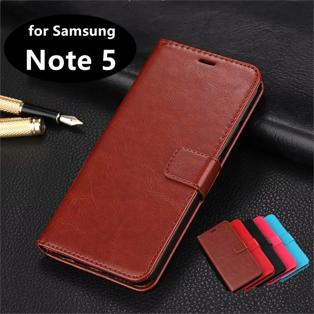 

Card Slot Phone Holder PU Leather Case for Samsung Galaxy Note 5 Flip Cover Case for Samsung Note5 N9200 Retro Phone Shell
