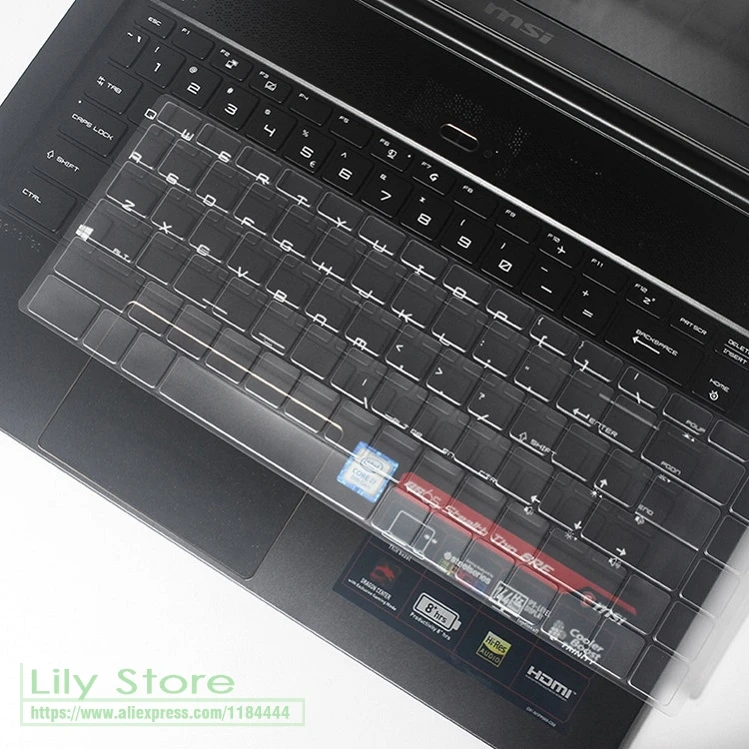 Ультратонкий чехол из ТПУ с клавиатурой для игрового ноутбука MSI GS65 P65 WS65 PS42 PS63