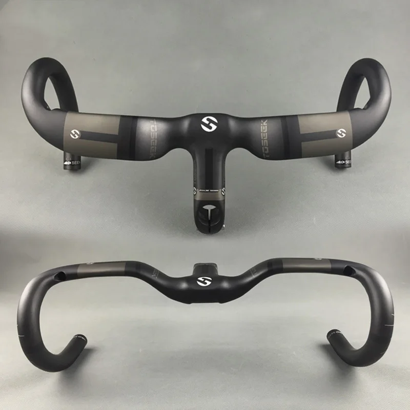 2016 Newst Integrated Road Bicycle Handlebar 3K Full Carbon Fiber Rise