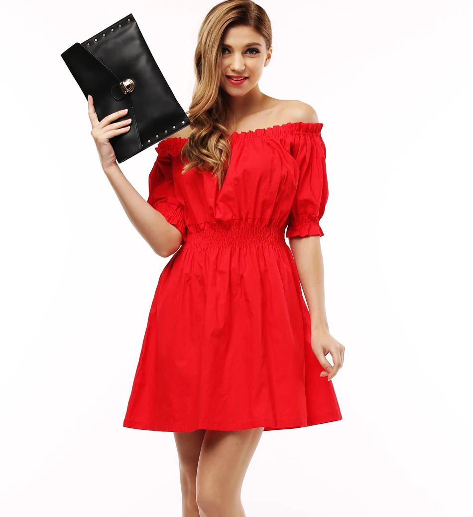 100% cotton New 2017 Autumn summer Women Dress short