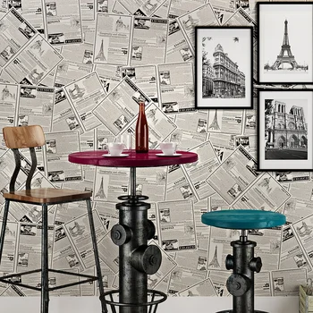 

beibehang papel de parede non-woven retro wallpaper living room bedroom full of old newspaper shop den den entrance backdrop