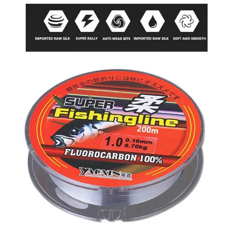 Fishing Line Nylon Fluorocarbon 200M/219 Yard High Strength Freshwater Saltwater Wire Outdoor pesca Accessories Fishing Line Nylon Fluorocarbon 200M/219 Yard High Strength Freshwater Saltwater Wire Outdoor pesca Accessories