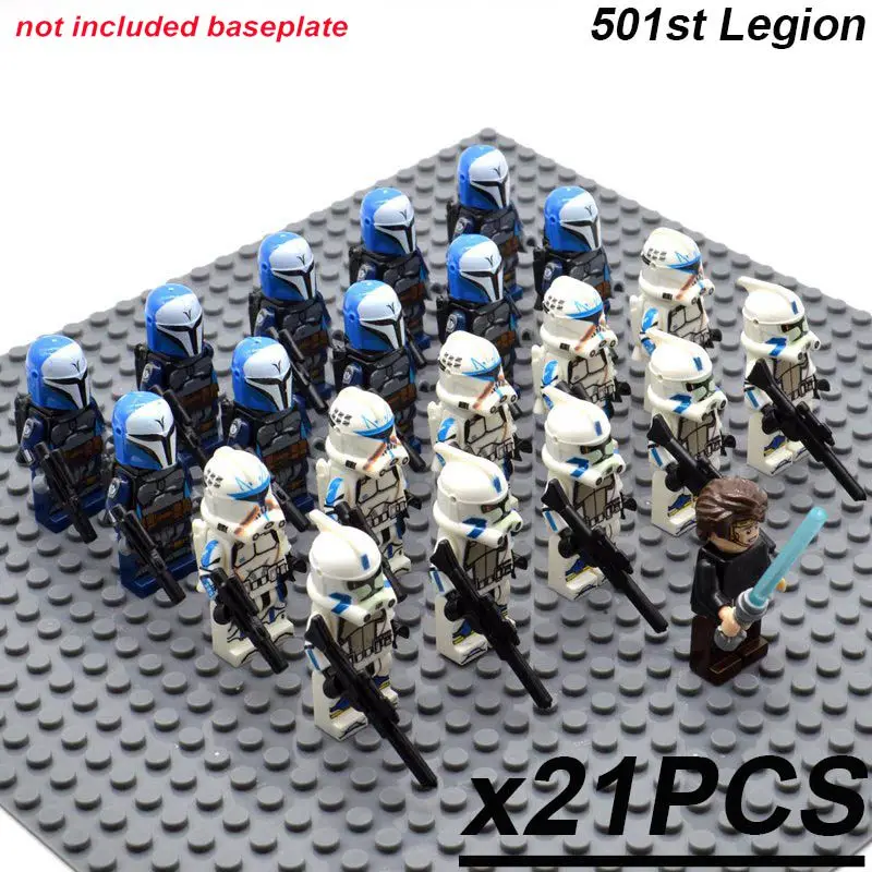501 Legion F 21 шт./компл. Звездные войны королевской гвардии волк Trooper шок Trooper 501st Легион Палпатин конструкторных блоков, Детские кубики, игрушки для детей - Цвет: 501 Legion F