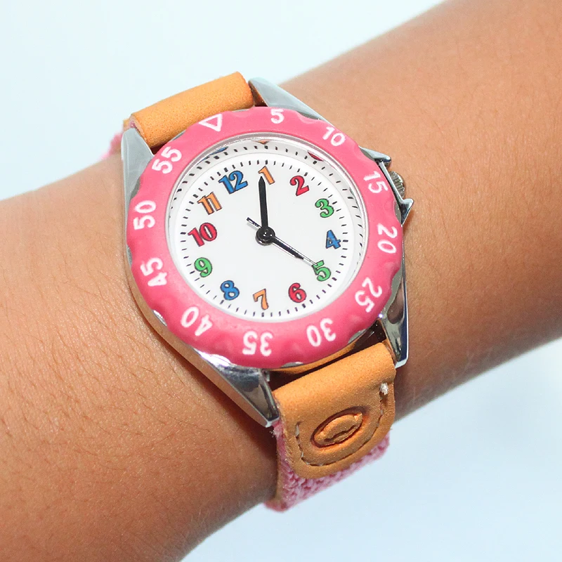 

New Fashion Fabric Strap Children's Boy Girls Kids Watches Learn Time Student Quartz Wristwatch Children's Day Gift U32LP