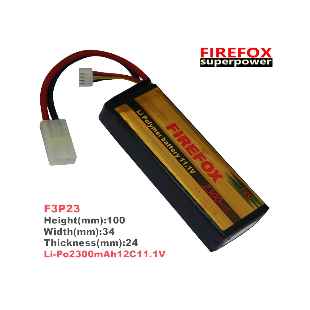 

1pcs 100% Orginal Firefox 11.1V 2300mAh LiPo Li-Po Li-Polymer Battery 12C F3P23