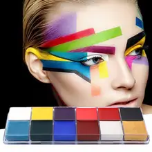 Yfashion 12 Colors/Set Tattoo Paint Professional Flash Face Body Oil Painting Art Makeup Tools for Halloween Fun Themed Party