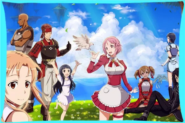 Горячая Мода sao kirito прямоугольник подушка чехол s Молнии Изготовленный На Заказ Подушка Чехол 45x35cmSQ00626-HXL - Цвет: Светло-серый